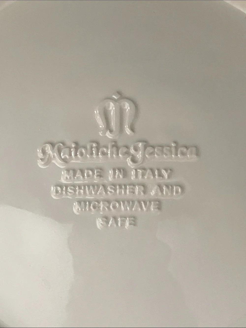 Maioliche Jessica MLJ3 White Pattern Dinner Plates Set of 2 Made in Italy